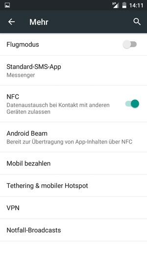 Wählen Sie Tethering & mobiler Hotspot