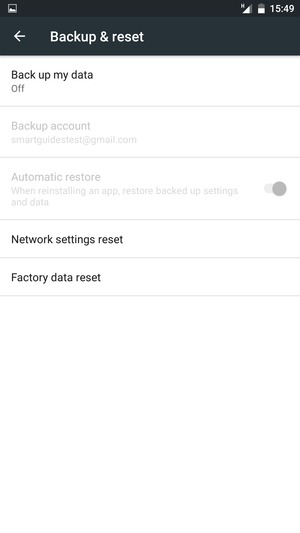 Select Back up my data