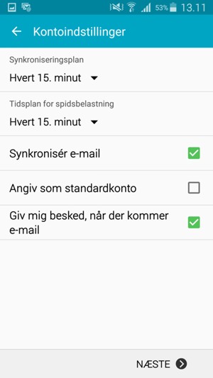 Vælg NÆSTE