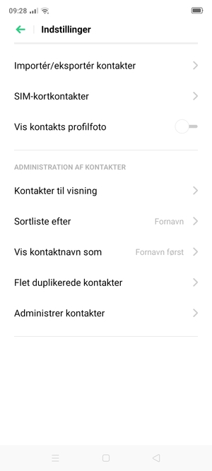 Vælg SIM-kortkontakter