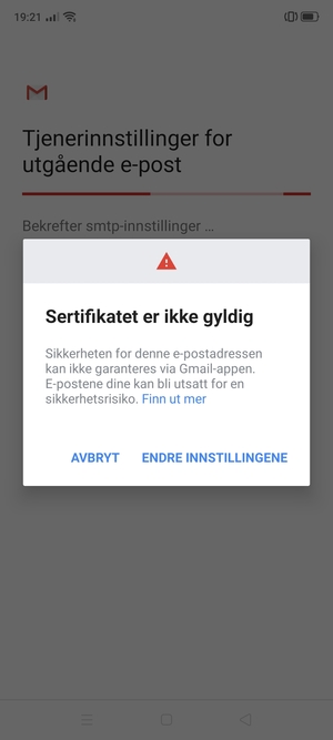 Velg ENDRE INNSTILLINGENE