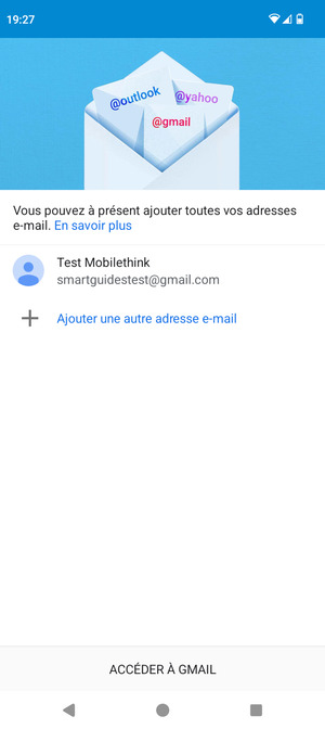 Sélectionnez ACCÉDER À GMAIL