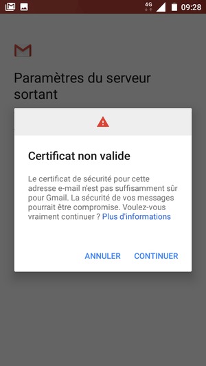 Sélectionnez CONTINUER