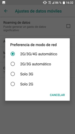 Seleccione la opción deseada