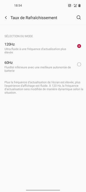 Sélectionnez 60Hz