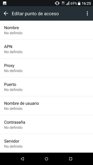 Introduzca la información de MMS