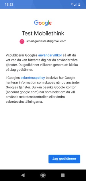 Välj Jag godkänner