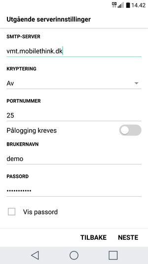 Slå av Pålogging kreves og velg NESTE