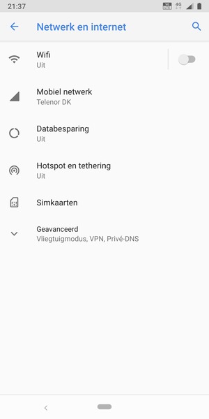 Selecteer Mobiel netwerk