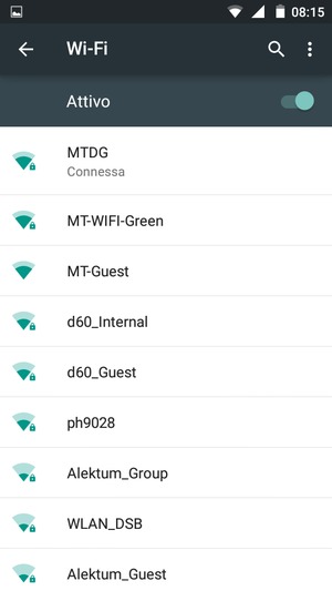 Ora sei connesso alla rete Wi-Fi