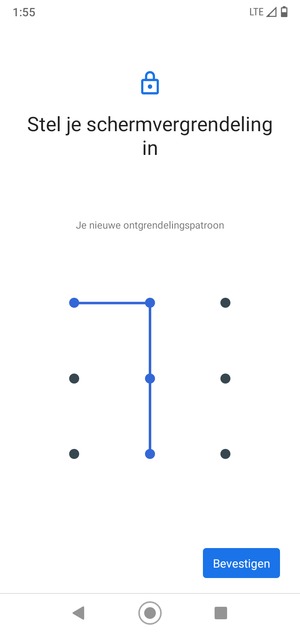 Teken het ontgrendelingspatroon nogmaals en selecteer Bevestigen