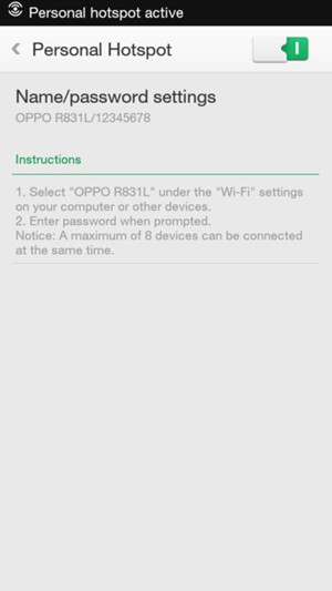 Your phone is now set up for use as a modem