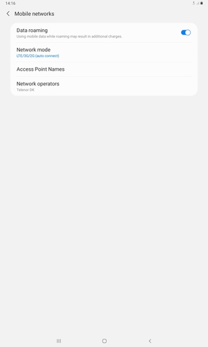 Turn Data roaming on or off