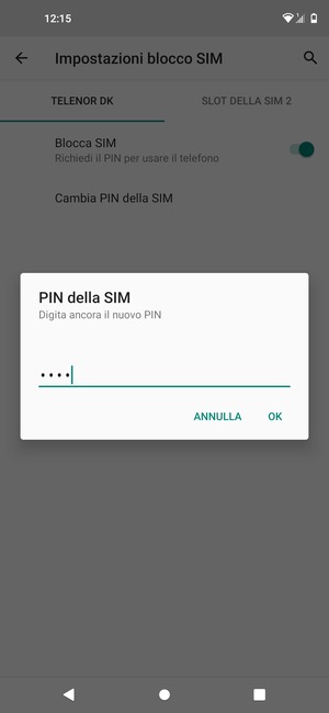 Conferma il nuovo PIN della SIM e seleziona OK