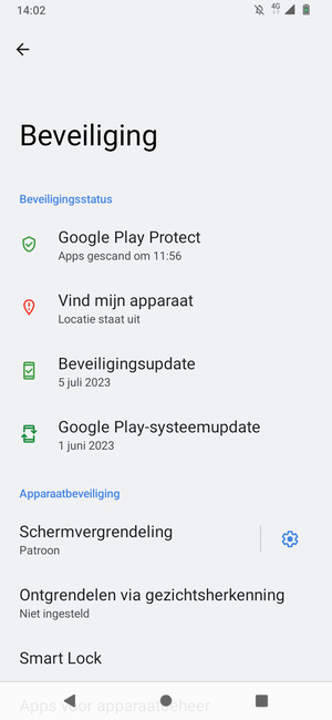 Uw telefoon is nu beveiligd met een schermvergrendeling