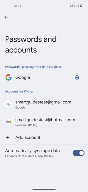 Select your Google account