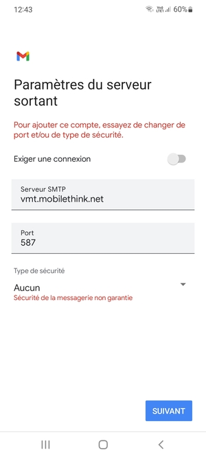 Sélectionnez SUIVANT