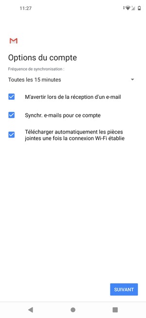 Sélectionnez SUIVANT