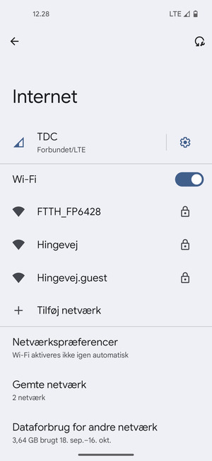 Vælg det trådløse netværk, du ønsker at oprette forbindelse til