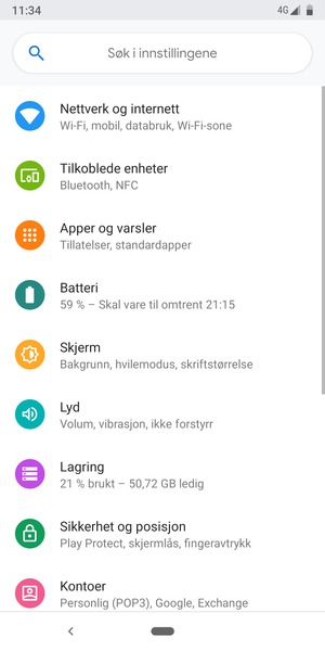 Velg Nettverk og internett