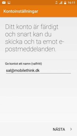 Ge ditt konto ett namn och välj NÄSTA