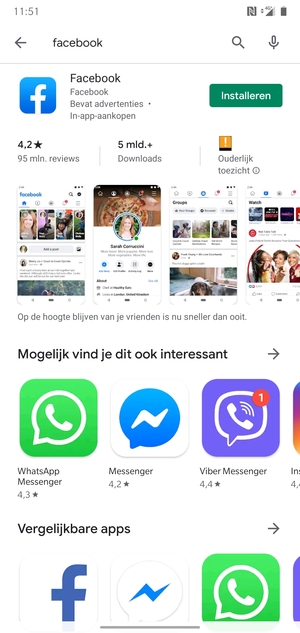 Selecteer de app