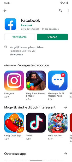 Selecteer Openen