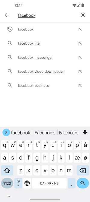 Saisissez le nom de l'appli et sélectionnez Rechercher