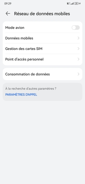 Sélectionnez Données mobiles