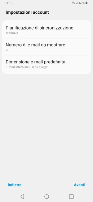 Seleziona Avanti