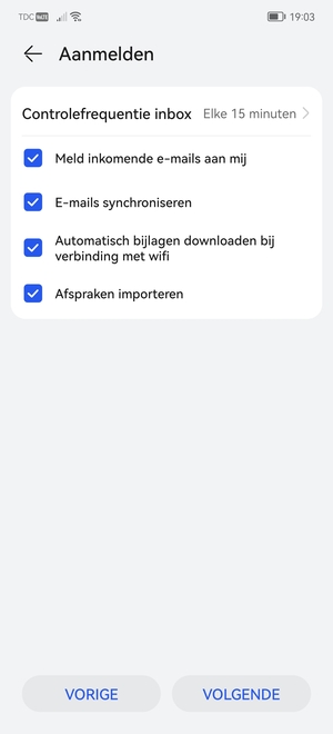 Selecteer VOLGENDE
