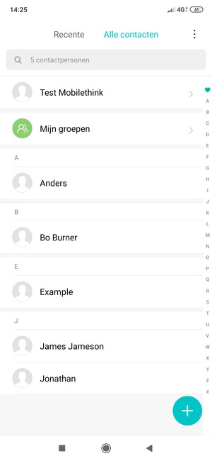 Selecteer de Menu-knop