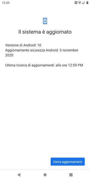 Se il tuo telefono è aggiornato, vedrai la seguente schermata