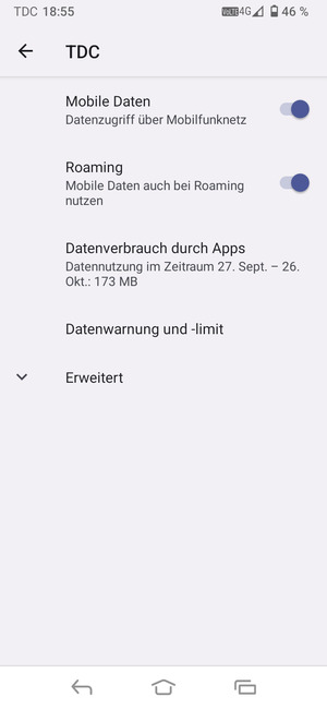 Schalten Sie Roaming an oder aus