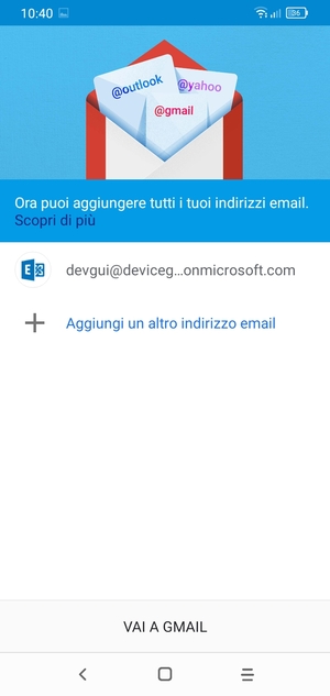 Seleziona VAI A GMAIL