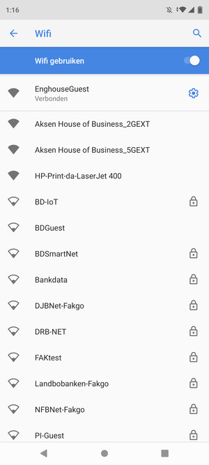 U bent nu verbonden met het WiFi-netwerk