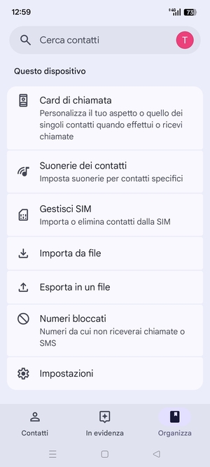 Scorri e seleziona Gestisci SIM
