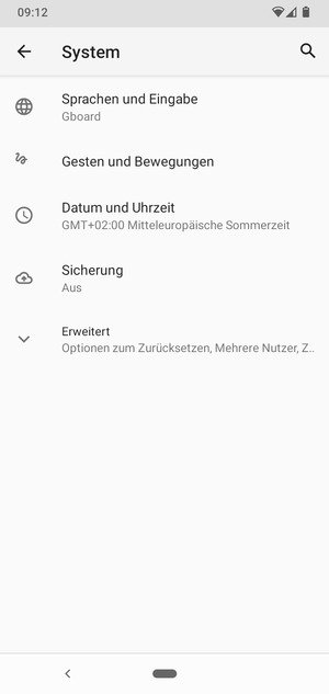 Wählen Sie Sicherung