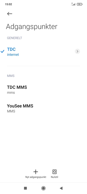 Din telefon er nu sat op til MMS