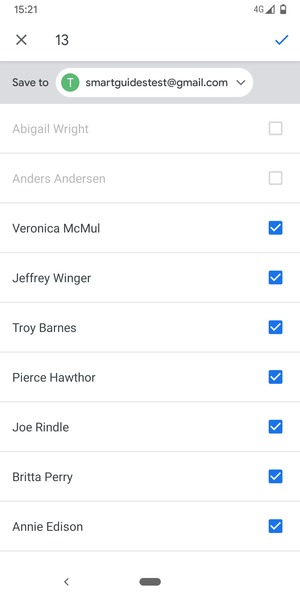 Select the v button