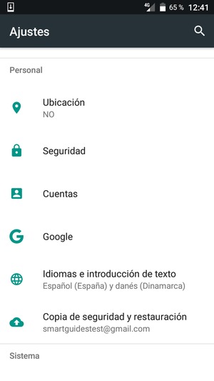Vuelva al menú Ajustes y seleccione Cuentas