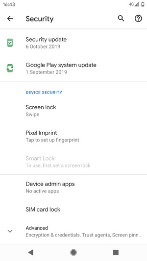 Select SIM card lock