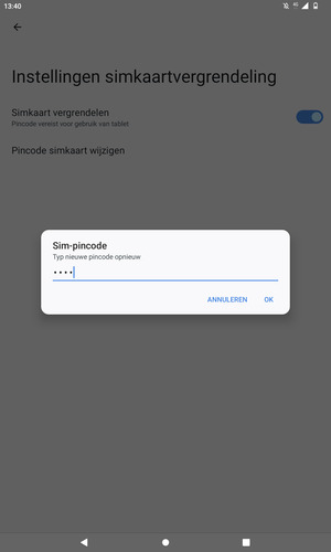 Bevestig uw nieuwe sim-pincode en selecteer OK