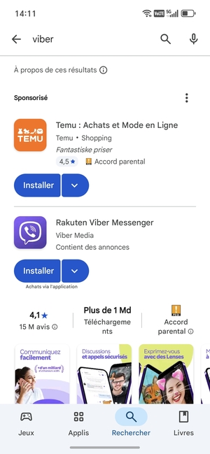 Sélectionnez l'appli