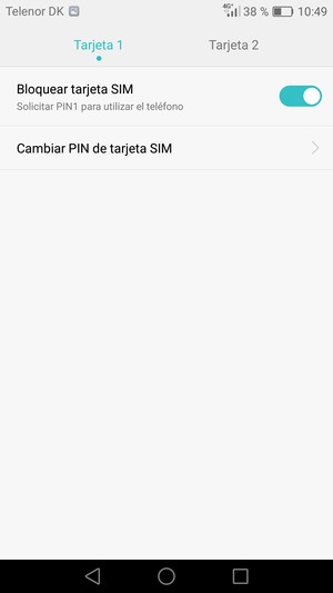 Seleccione Cambiar PIN de tarjeta SIM