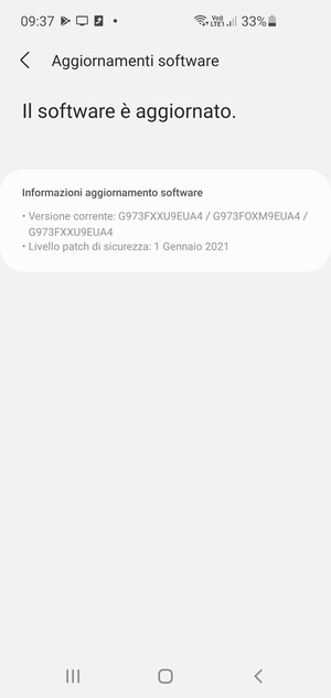 Se il tuo telefono è aggiornato, vedrai la seguente schermata