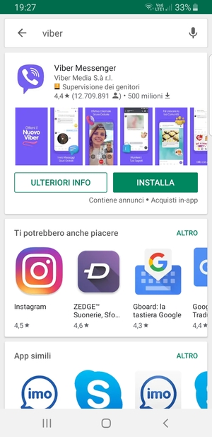 Seleziona l'applicazione