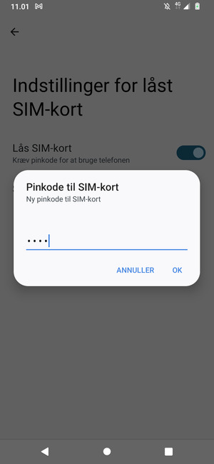 Indtast din Nye pinkode til SIM-kort og vælg OK