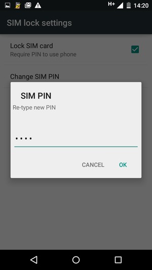 Confirm your new SIM PIN and select OK