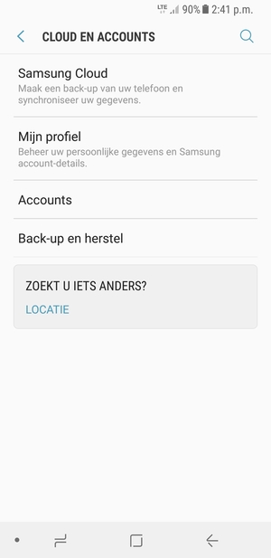 Selecteer Accounts